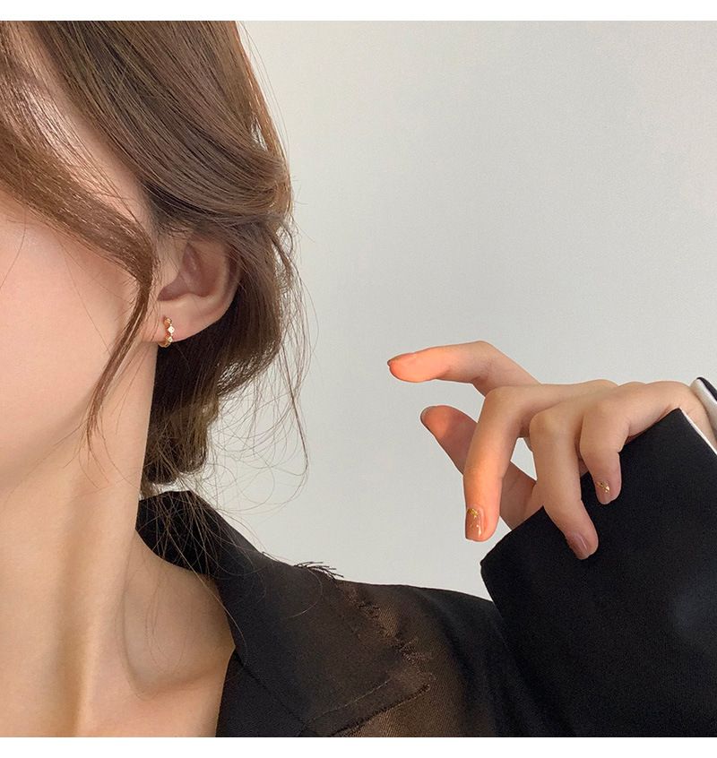 S Reines Silber personalisierter Ring Diamant-Ohrschnalle Damenmode-Design Weiße Kragen Temperament Ohrringe 2022_voghion.com