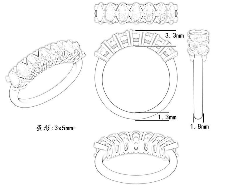 Anello in argento sterling 925 – Anello alla moda con zirconi e diamanti per donna_voghion.com