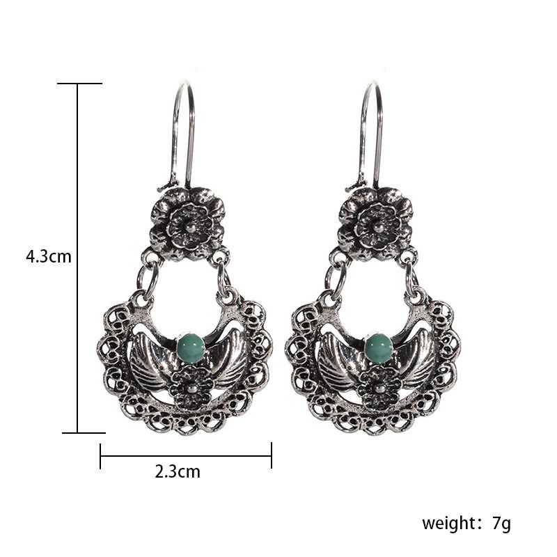 Logrui New Europea Ad America Bohemia Retro Hollow Flower Aciet Silver Ethic Style Persoality Earrigs For_voghion.com
