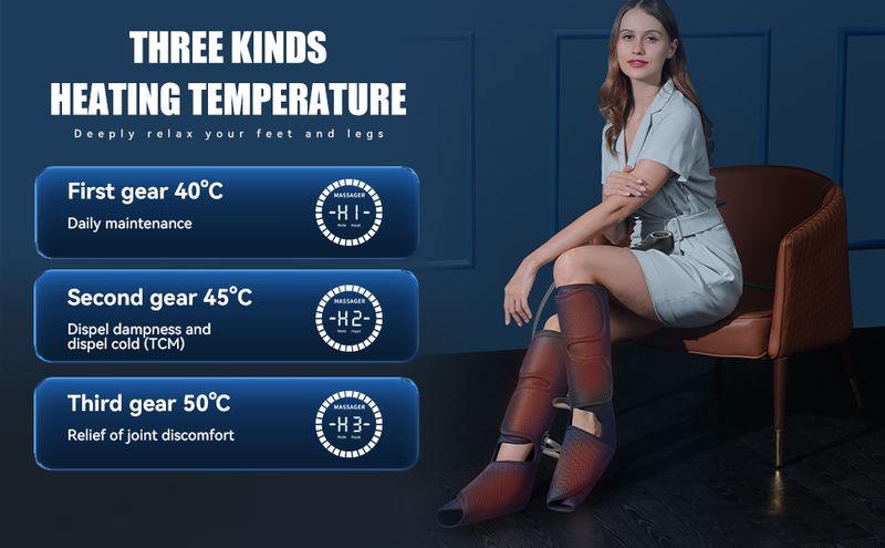Massaggiatore per gambe e piedi con calore, circolazione di compressione dell'aria e sollievo dal dolore, utile per gambe gonfie edemi, ottimo regalo per le donne_voghion.com