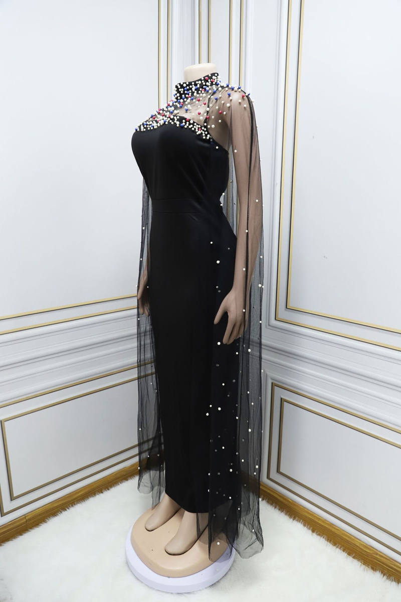Kvinners mote beaded mesh kjole skjørt_voghion.com