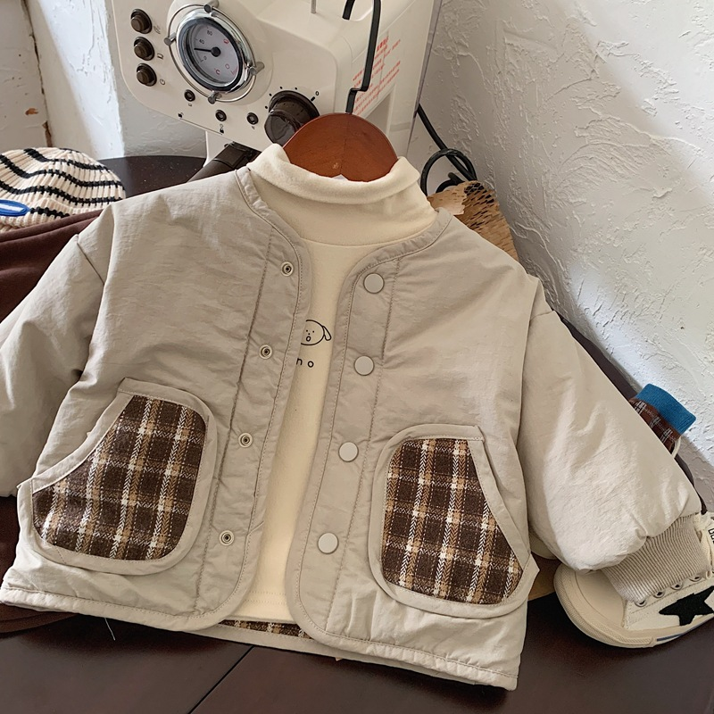 Kinder Winterkleidung, kurz und verdickt, beidseitig getragen. Jungen Baumwolljacke, Mädchen warm_voghion.com
