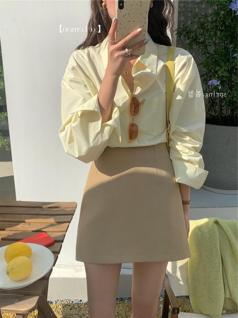 Damenbekleidung Baumwollhemdjacke für Damen Frühling und Herbst Designnische Französisches schickes Langarmhemd Herbstoberteile_voghion.com