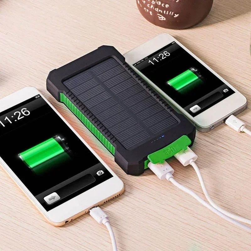 Batterie externe solaire 200 000 mAh, ultra-capacité, étanche, portable, LED, pour iPhone et Xiaomi_voghion.com