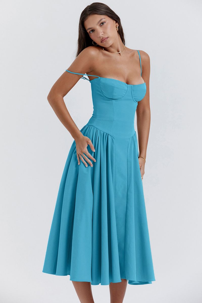 Gonna Nuova Gonna Lunga Francese Retro Stile Palazzo Dopamina Indossare Abito Con Bretelle Per Le Donne_voghion.com