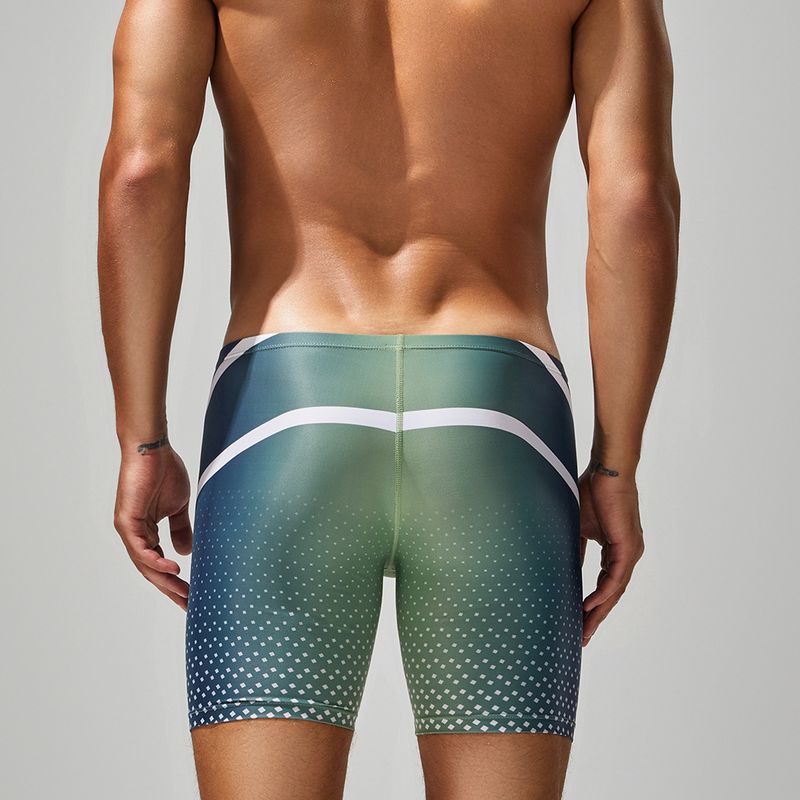 New Swimming Trunks Men's Low Waist Long Boxer Swimming Trunks Comfortable Hot Spring Pants Men's Swimsuit Wholesale_voghion.com
