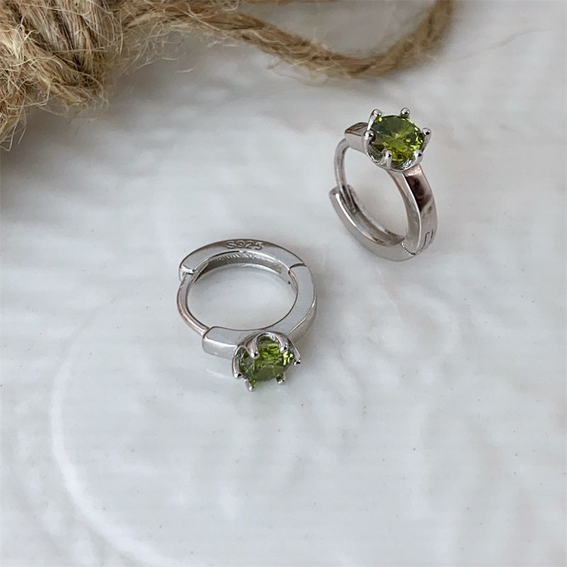 Hot Selling S Silver INS Geometric Square Sier Zircon Women's Hoop Earrings Ear Clips_voghion.com