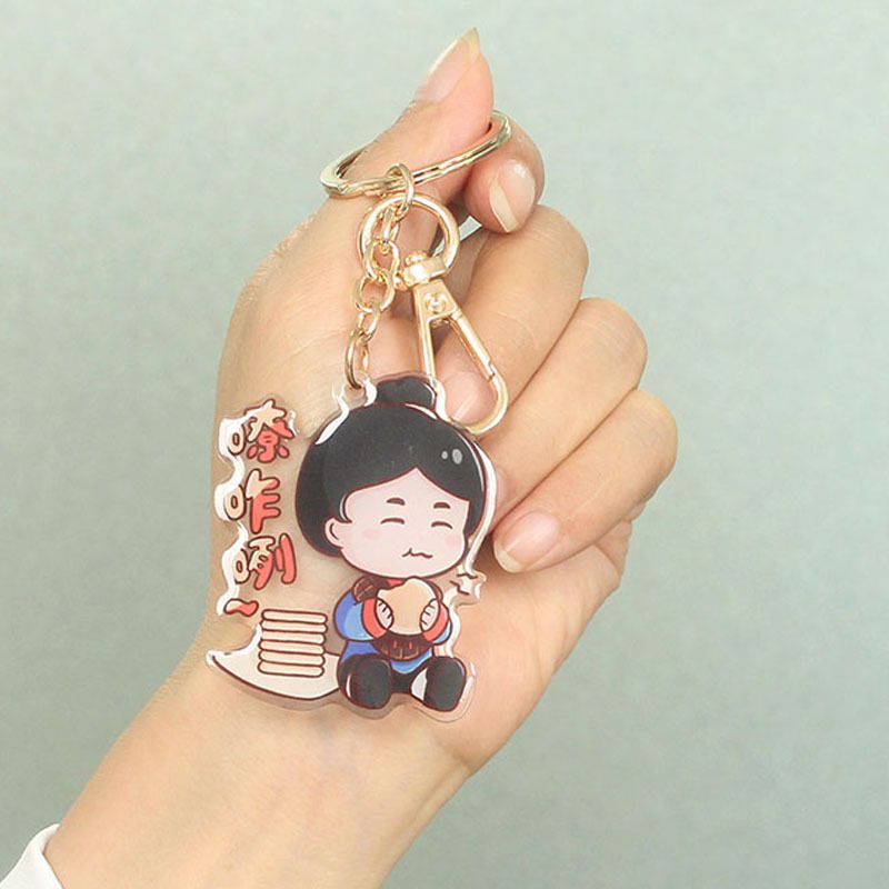 Xi'an Dialect Acrylic Epoxy Keychain Trendy Pendant Exquisite Backpack Decoration Cultural Creative Peripheral Gift_voghion.com