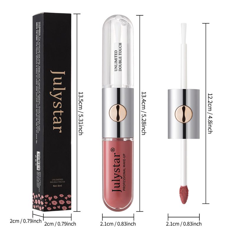 Le rouge à lèvres Mirror Double Head Gloss est facile à colorer, hydratant, antiadhésif, résistant à la lumière, brillant à l'eau et brillant à lèvres._voghion.com