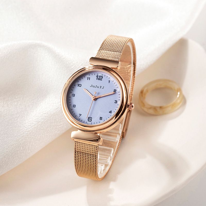 Edizione coreana da donna, alla moda e dal temperamento minimalista, maglia con disco digitale, al quarzo impermeabile_voghion.com