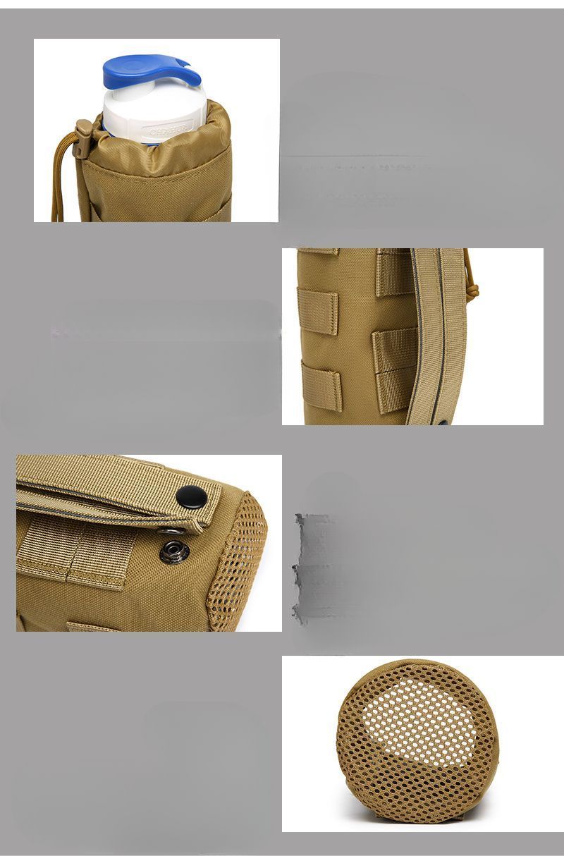 Insulated Sleeve Molle Water Bottle Multi-Functional Expansion Hanging Small Waist Outdoor Storage Mesh Bag_voghion.com