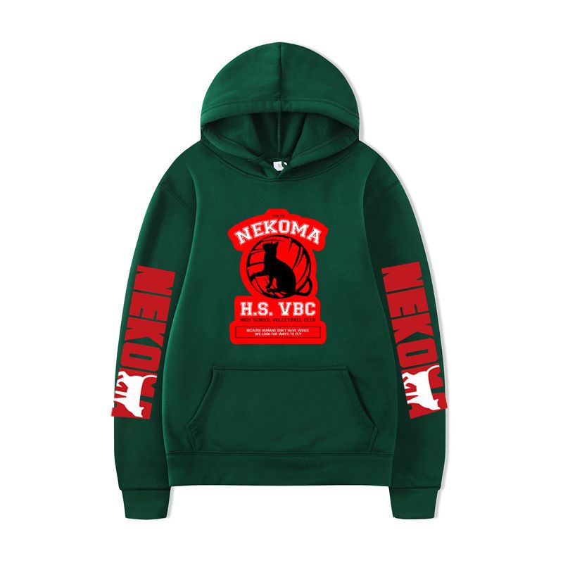 Felpa con cappuccio casual e ampia a maniche lunghe con stampa di personaggi anime, autunno e inverno_voghion.com