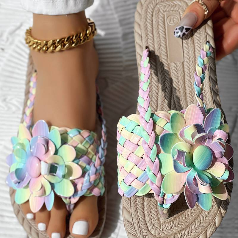 Women's Shoes popular braided strap flip flop sandals_voghion.com