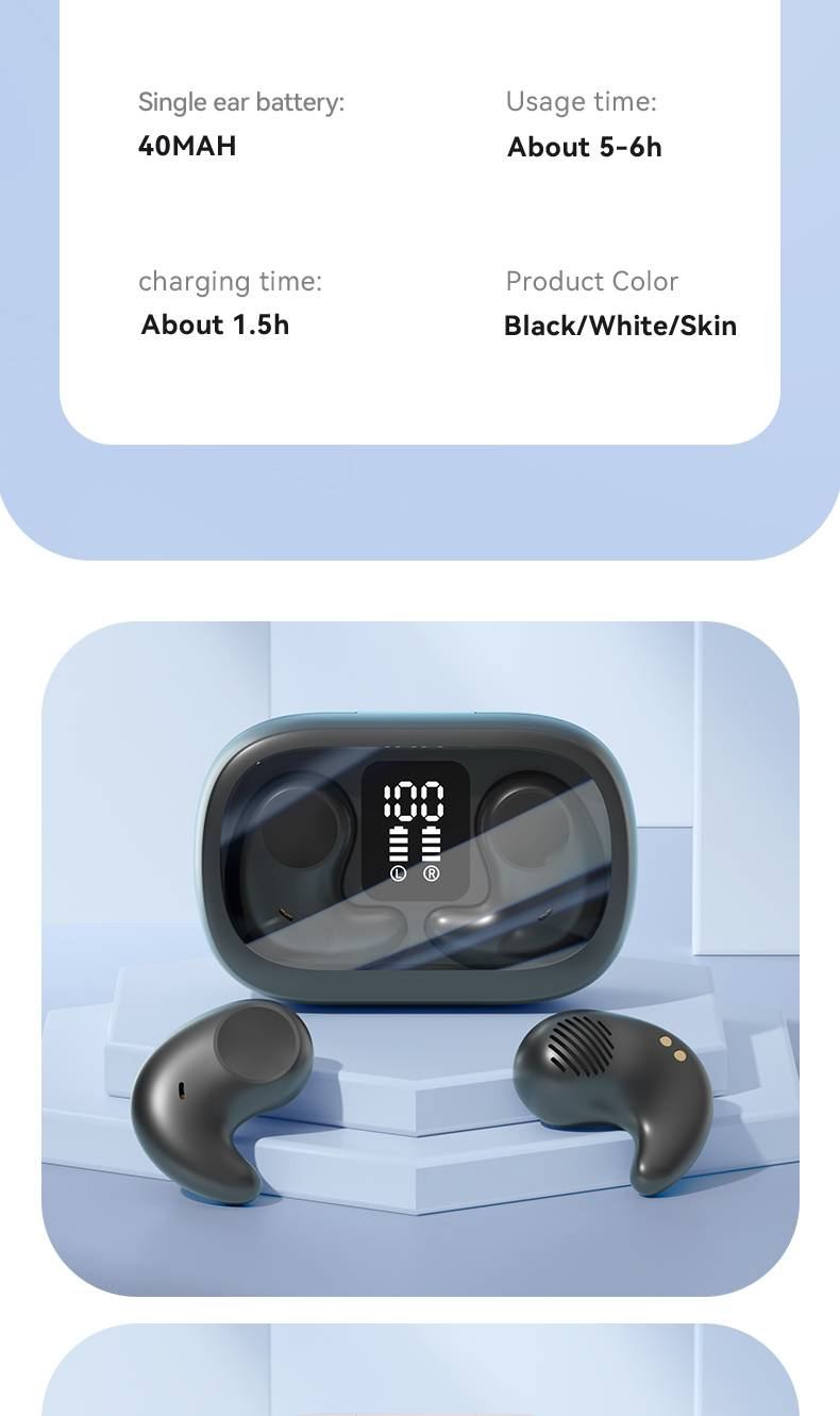 Wireless TWS Earbuds M51 - Sleep Earphones With 6 Hours Playtime, HD Display, Clear Calls, And Dual Ear Sync_voghion.com