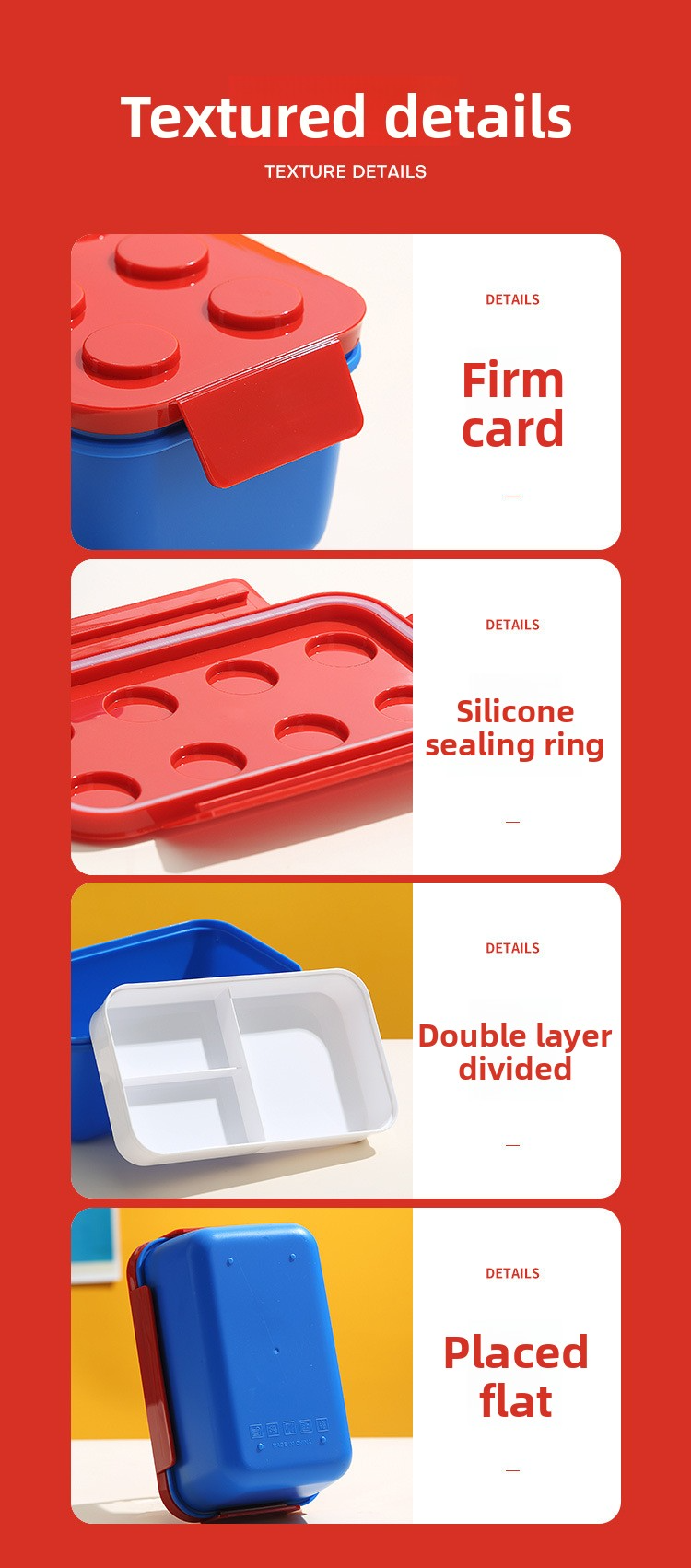 Bento Box modulare fai da te per bambini - Contenitore per il pranzo impilabile e adatto al microonde con divisori, perfetto per picnic scolastici e preparazione dei pasti_voghion.com