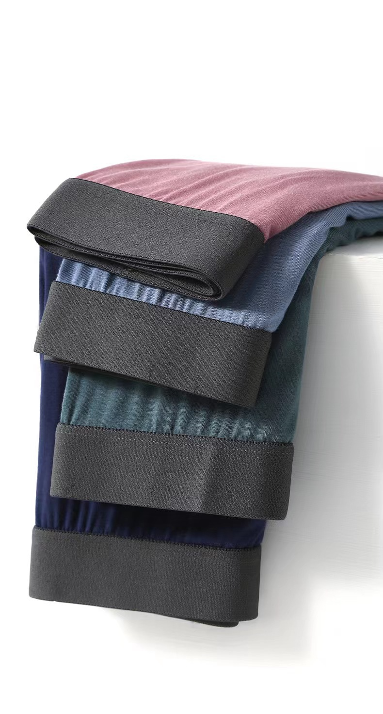 Boxer en modal antibactérien respirant et sans coutures pour homme, style années 50, entrejambe en soie, doux, très élastique, sensation chair, grande taille_voghion.com