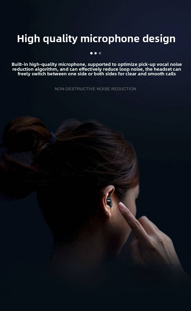 One True Wirelsess Earphone With Light Weight Comfortable Patch, Three-dimensional Sound Touch Operation For Sport_voghion.com