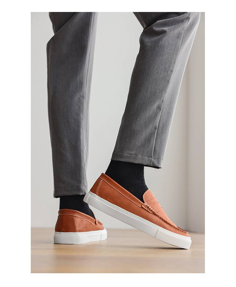 Sommer-Loafer, britische Freizeitschuhe, Herren-Lederschuhe, Bean-Schuhe, Schnürschuhe, im Internet bekannte und beliebte Herrenschuhe_voghion.com