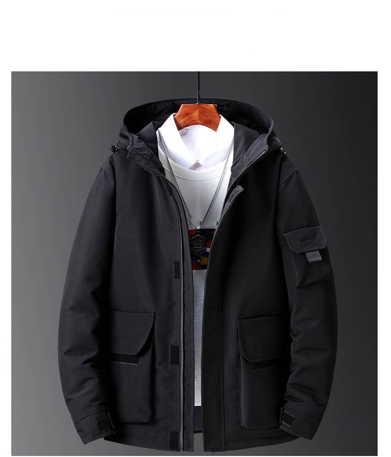 Kälteschutzkleidung, Herren-Winter-Kurzarbeitsjacke, Kapuzenjacke für junge Männer_voghion.com