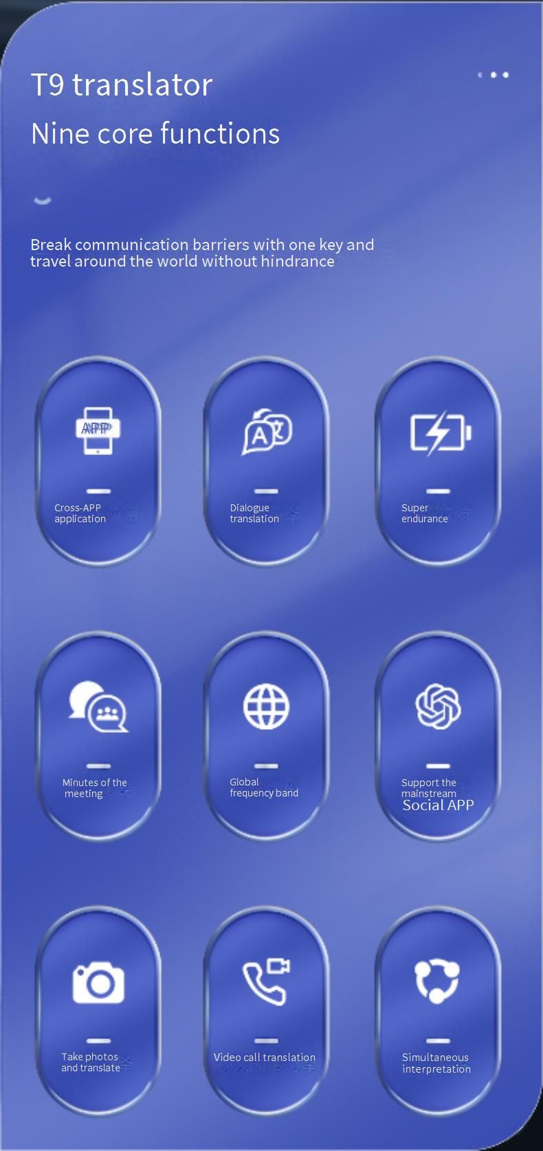 Traduttore vocale T9 multi-app con traduzione di videochiamate, interpretazione in tempo reale e trascrizione di appunti di riunioni_voghion.com