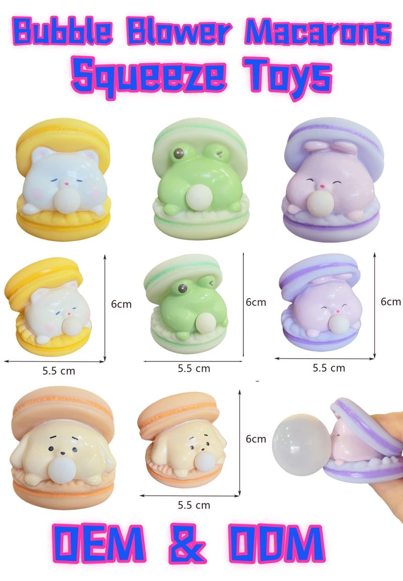 Giocattolo antistress Spit Bubbles Macarons Bubble Squeeze Toys Squishy Hamburger Fidget Toys per regalo di compleanno o per l'ufficio_voghion.com