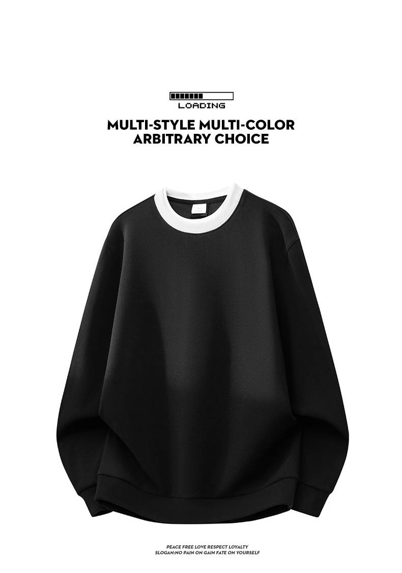 Pull col rond pour homme, polaire, automne et hiver, coupe ample, chaud et décontracté, idéal pour l'hiver._voghion.com