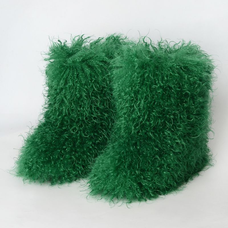 Winterstiefel, Damen-Winterstiefel bis zur Wade, Fell-Schneestiefel, grenzüberschreitend aus Europa und Amerika_voghion.com