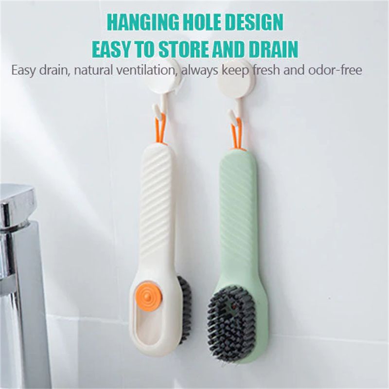 Brosse à chaussures liquide multifonctionnelle Brosse de lavage de chaussures ménagère Brosse à linge à poils souples Outil de nettoyage de col de chaussure blanc_voghion.com