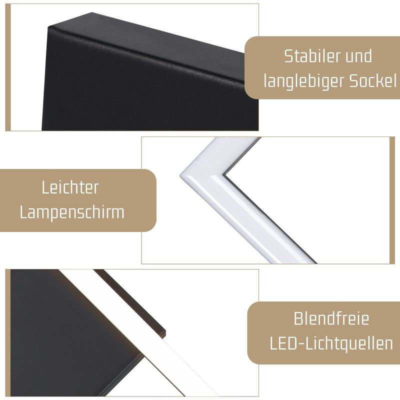 Glitzerlife Deckenlampe LED Deckenleuchte Schlafzimmer - 24W Wohnzimmerlampe Warmweiß Küchenlampe Modern Esszimmerlampe Schwarz Eckig Deckenleuchten_voghion.com