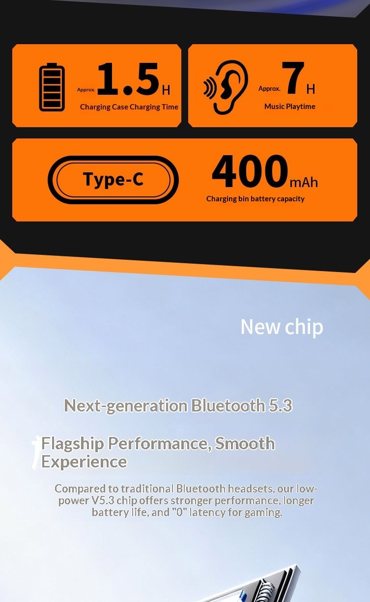 NeoGear New AI Translation OWS In-Ear Wireless Ear-Hook Open-Type Noise Cancelling Long Battery Life Bluetooth Earphones 144_voghion.com