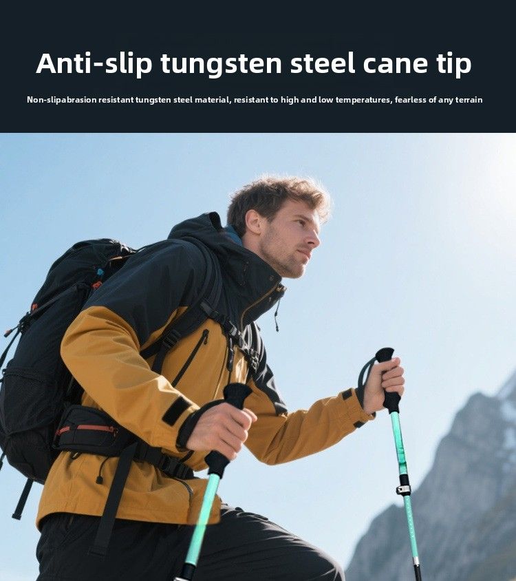 KILIMA Qilima Bastoncino da trekking in fibra di carbonio pieghevole robusto leggero escursionismo neve montagna unisex esterno portatile_voghion.com