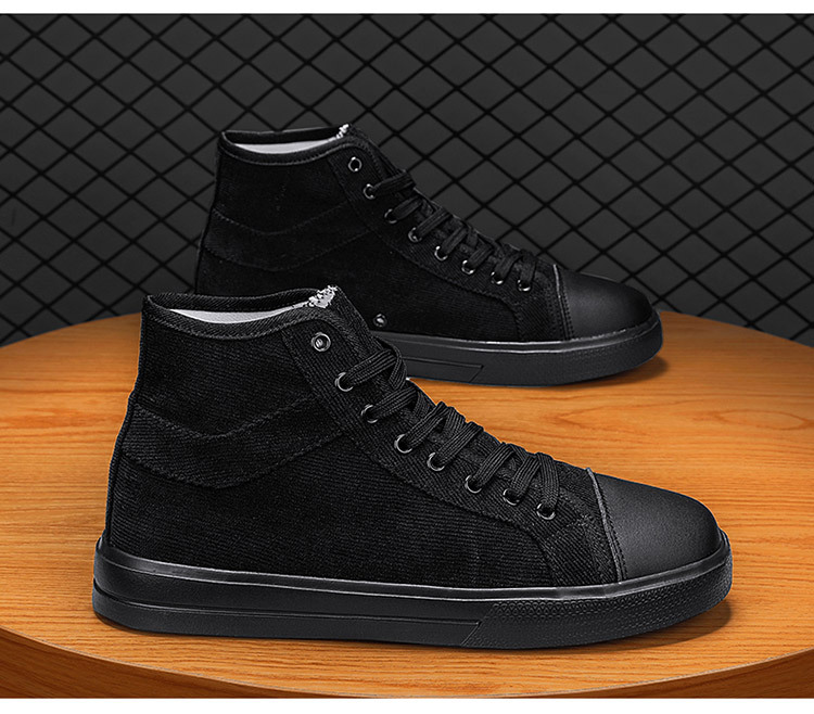 Herren-Sneaker zum Schnüren, klassisch, lässig, hoch oben, aus Segeltuch_voghion.com