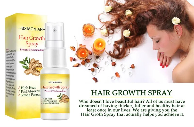Ginger Fast Hair Growth Serum Spray Regrowth Essence Oil Hiustenlähtöä estävät tuotteet ehkäisevät kaljuuntumista Päänahan hoito Kauneus terveys_voghion.com