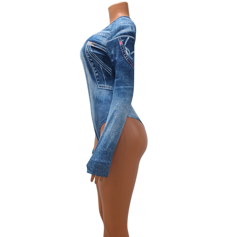 Roupas femininas macacão sexy justo estampado terno de duas peças_voghion.com