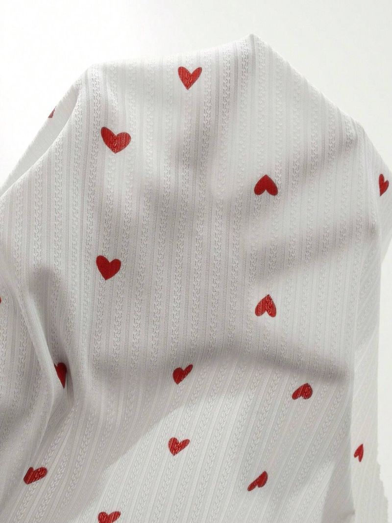 Women's Clothing Home Clothes Printed Heart V Neck Short Sleeved Pajamas Long Pants Two Piece Suit_voghion.com