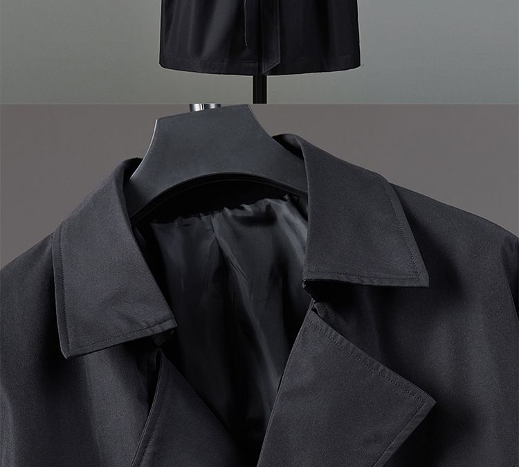 Giacca a vento di media lunghezza primaverile e autunnale da uomo coreano, cappotto doppiopetto alla moda britannico_voghion.com