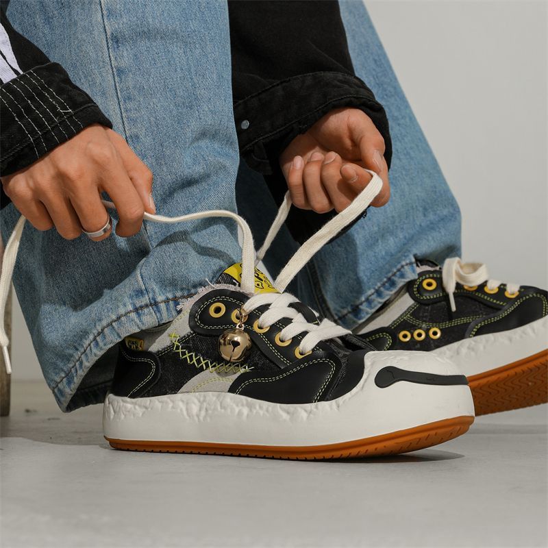 Scarpe basse da donna in tela con toppa a forma di campana, da donna, estive, unisex, brutte, carine e divertenti._voghion.com