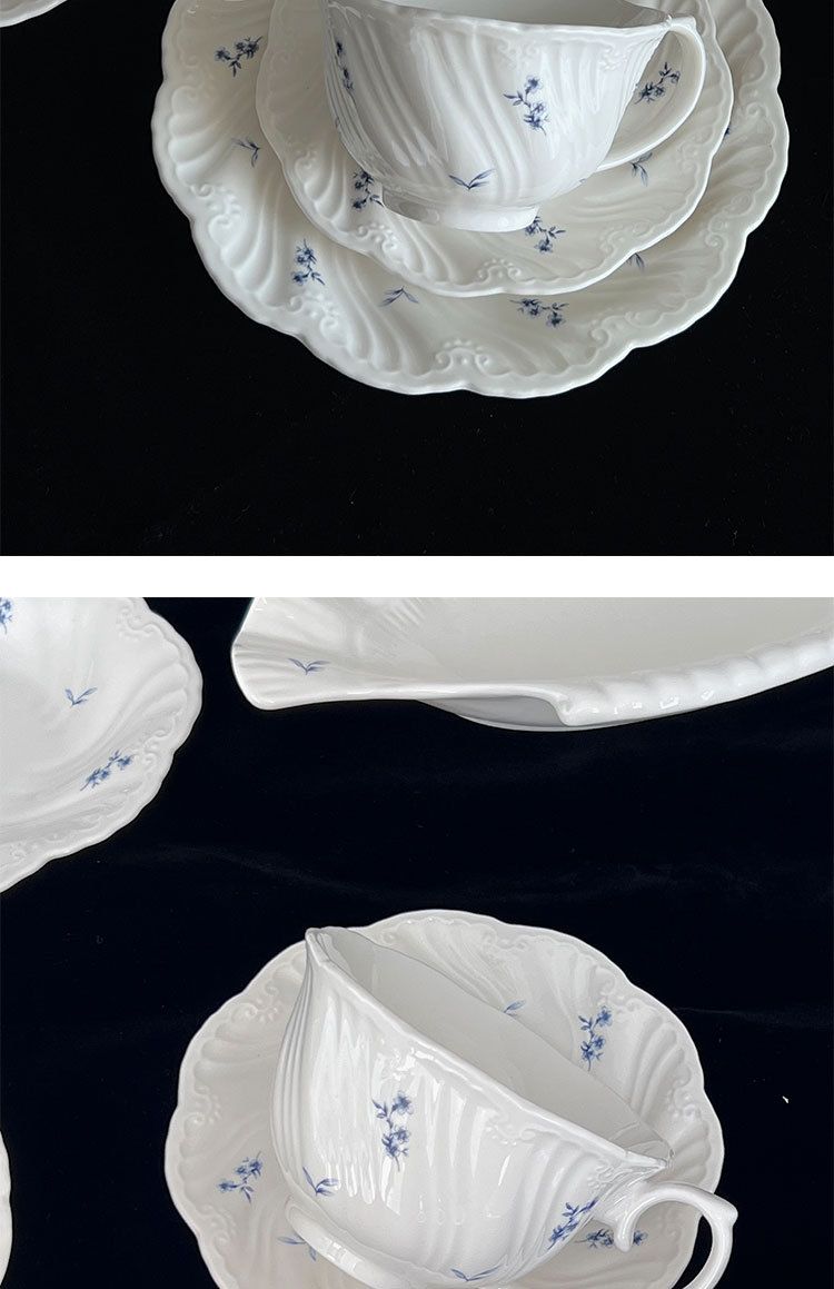 Blue Flower Ceramic Tableware Oval Plate 2025 Fall/Winter New_voghion.com