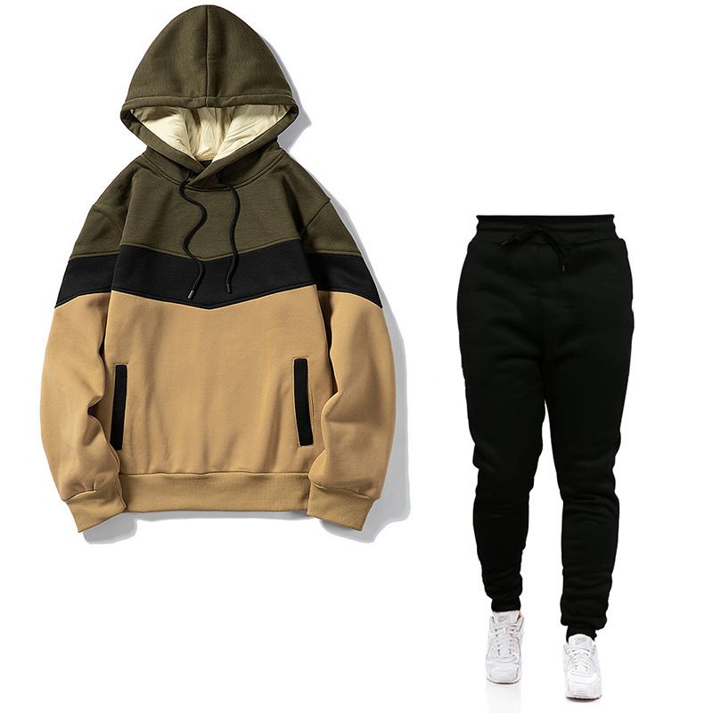 Trui losse pasvorm casual broek tweedelig capuchon herfst heren set lange mouwen nieuwe stijl_voghion.com