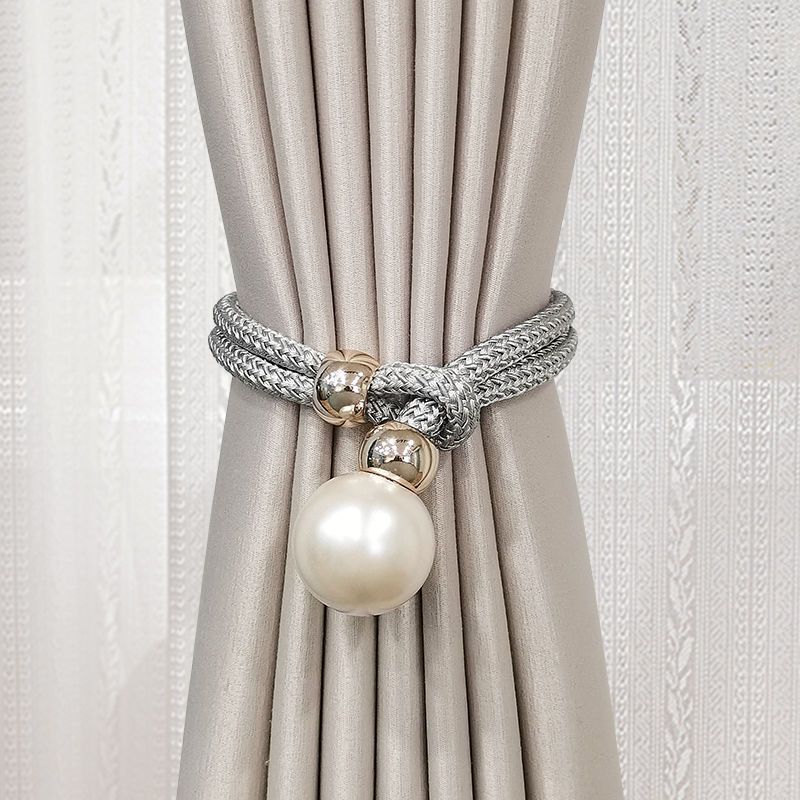 Creative Night Pearl Tiebacks Simple No-Installation Accessories Curtain Ties_voghion.com