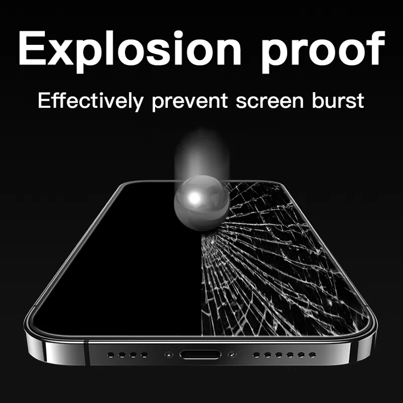 4 sztuki szkła ochronnego do iPhone'a 15 14 13 12 11 Pro Max XS XR 12Mini 13Mini 15Plus szkło ochronne na ekran Szkło hartowane do iPhone'a 6 7 8 Plus SE 2020 Szkło_voghion.com