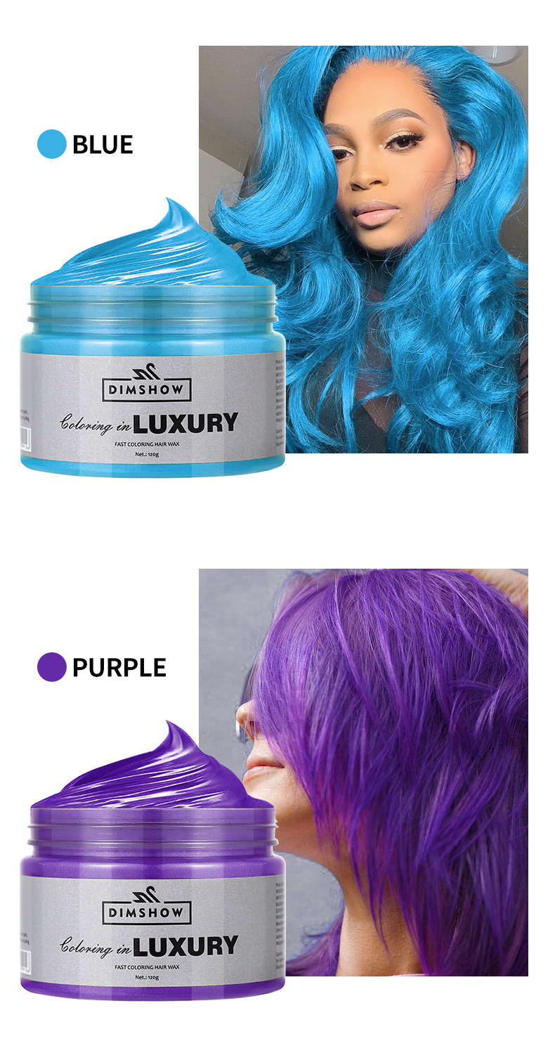 Temporary Hair Color Wax Diy Mud One-time Molding Paste Dye Cream Hair Gel for Hair Coloring Styling_voghion.com