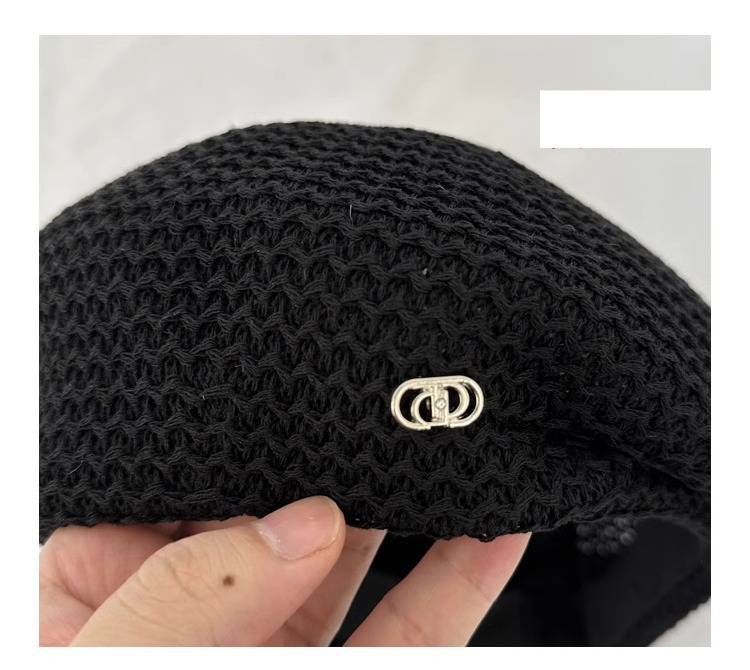 Unisex Solid color pleated styling Beret hat for women light breathable little Bud face painter hat_voghion.com