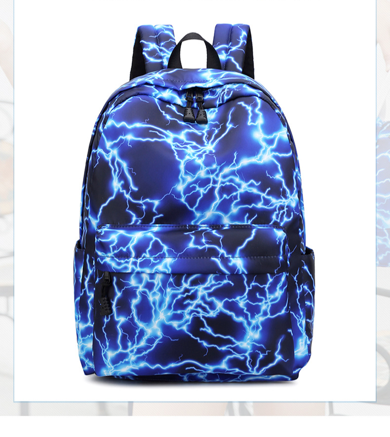 School Bag Middle School Canvas Bag Men's And Women's Travel Printed Backpack Starry Lightning Student Bag_voghion.com
