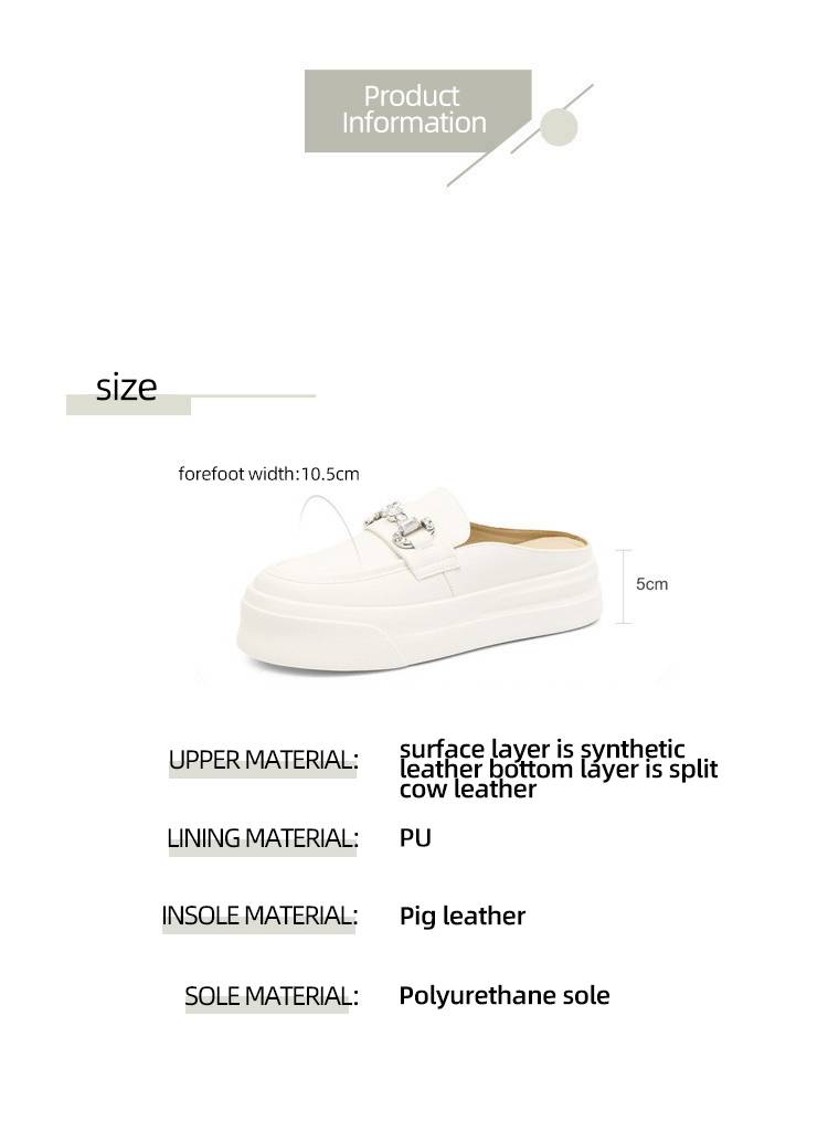 Cameido Women's Thick-soled Closed-toe Half Slippers For Outdoor Wear, Backless Lazy Person Slippers, Sports Slippers_voghion.com