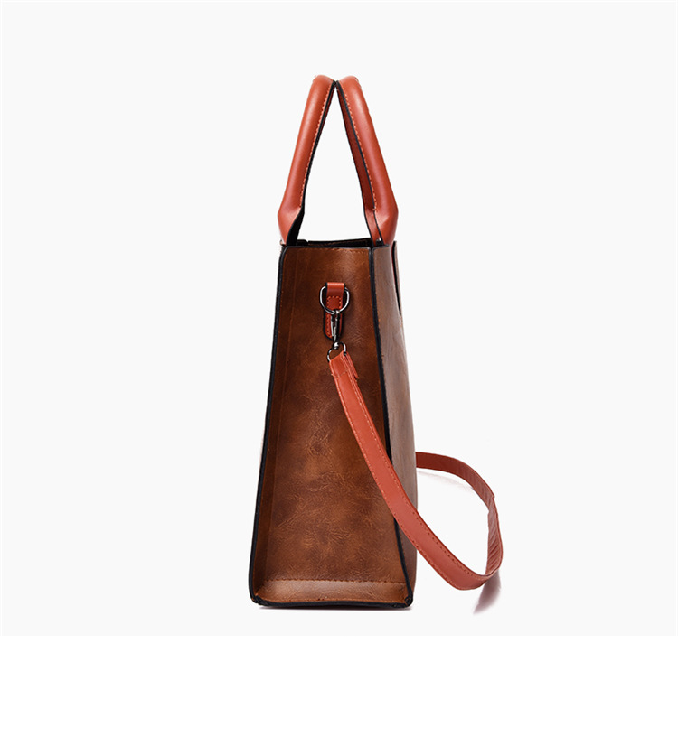 Women's Bags New Women's Bag Fashion Retro Mother And Child Bag Three Piece Set Solid Color Simple Hand Held Shoulder Bag Messenger Bag_voghion.com