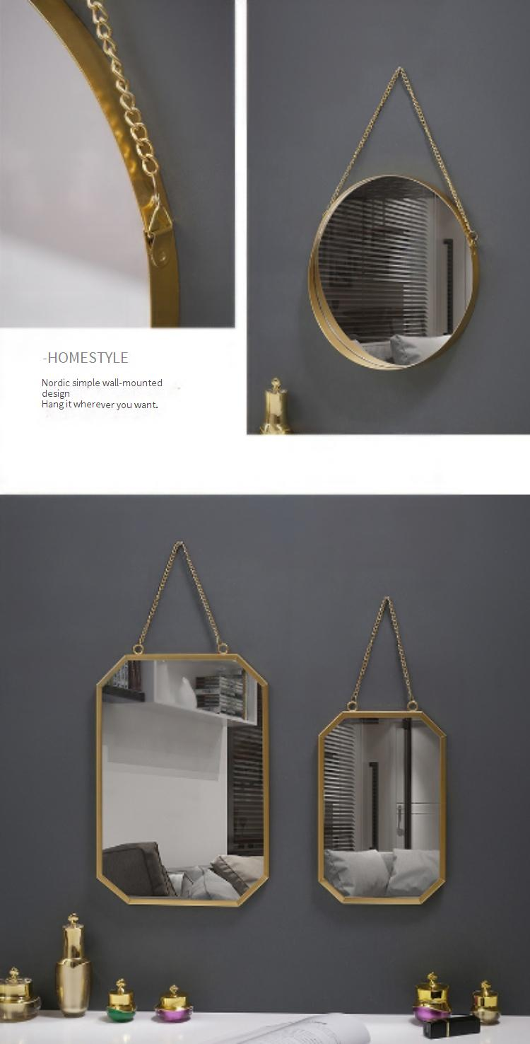 Modern Nordic Style Square Wall Mirror For Bathroom, Vanity, Dorm - Rustproof Metal Frame, Shatter-Resistant Aluminum Glass - Space-Saving Home Decor_voghion.com