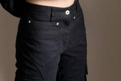 Pantaloni cargo retrò unisex – Jeans da lavoro neri multiuso (gamba dritta, modello bootcut, design multitasche)_voghion.com