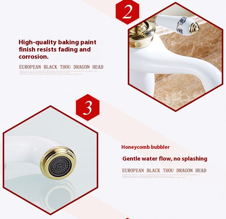 European Platinum Hot And Cold Water Faucet Full Copper Bathroom Heightened Blue And White Porcelain Lamp Table Under The Basin Faucet Toilet_voghion.com