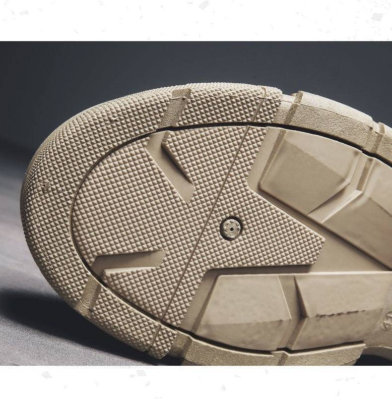 Bottes de travail d'hiver montantes pour homme, chaussures décontractées avec doublure polaire et semelle en caoutchouc antidérapante et imperméable pour la randonnée en plein air._voghion.com